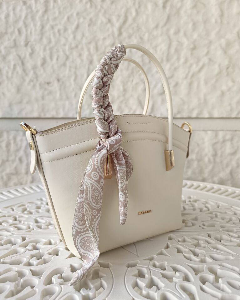 SARACH Kadın Omuz Çantası - Bej (Parlak)