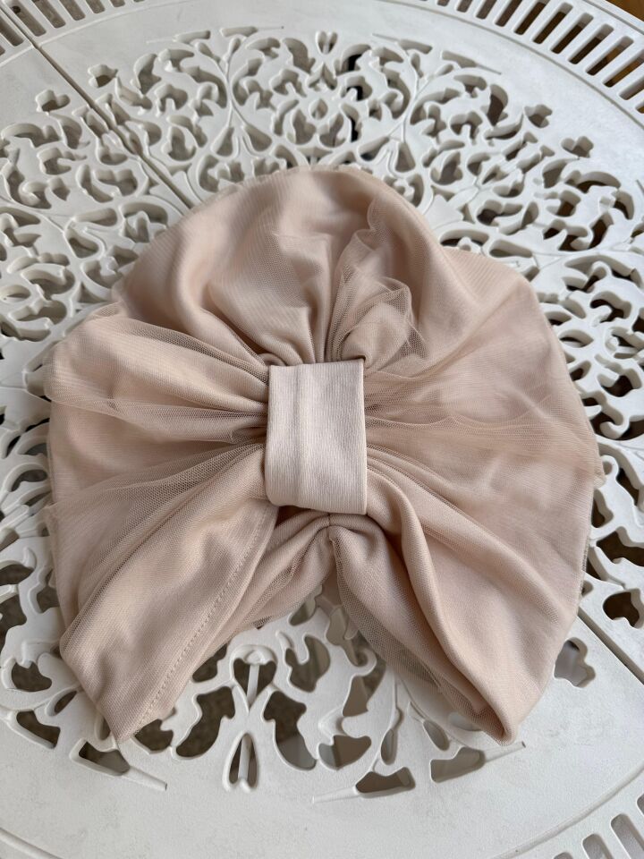 Burgu Detaylı Hazır Tül Bone - Taş