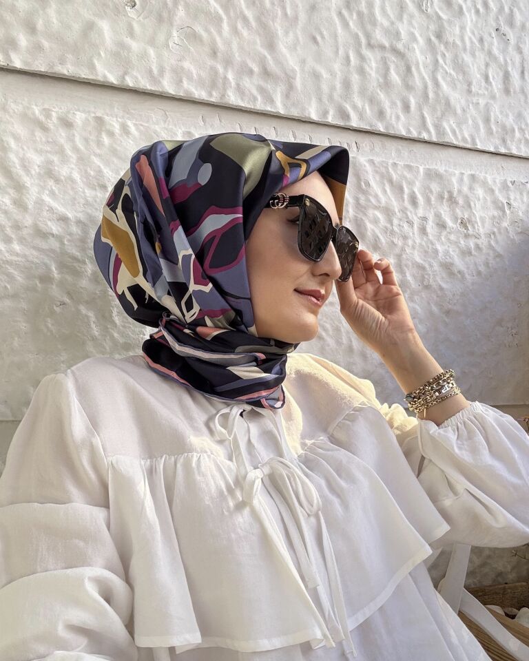 Silk Home İpek Eşarp - Lacivert