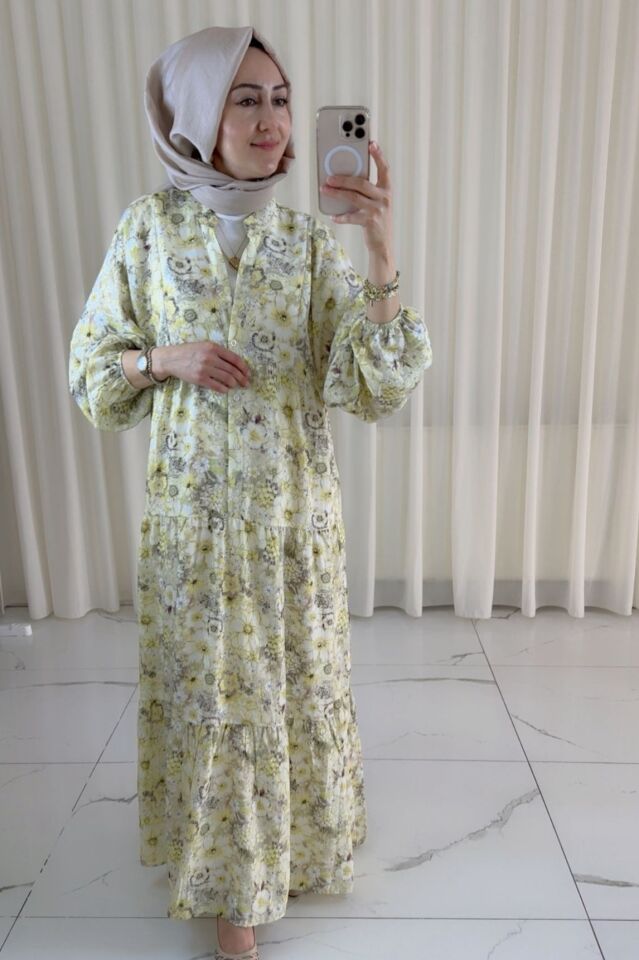 Çiçekli Elbise - Sarı