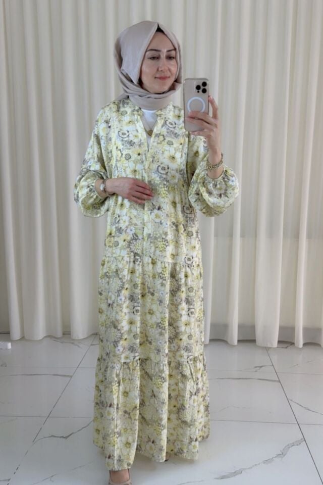 Çiçekli Elbise - Sarı