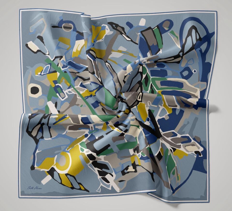 Silk Home İpek Eşarp - Açık Mavi