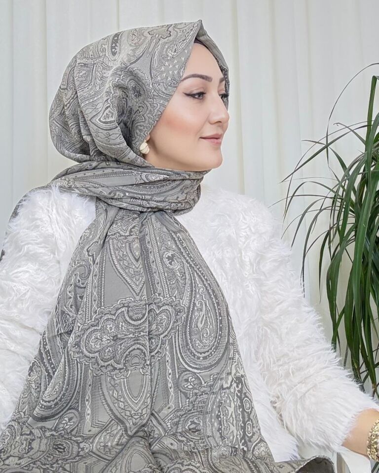 Ottoman Desen Şal - Füme