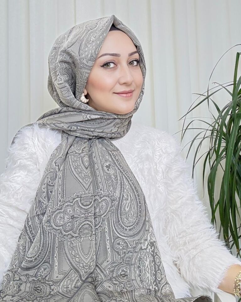 Ottoman Desen Şal - Füme