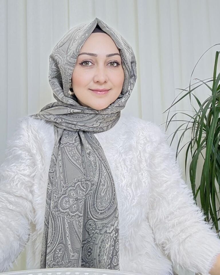 Ottoman Desen Şal - Füme