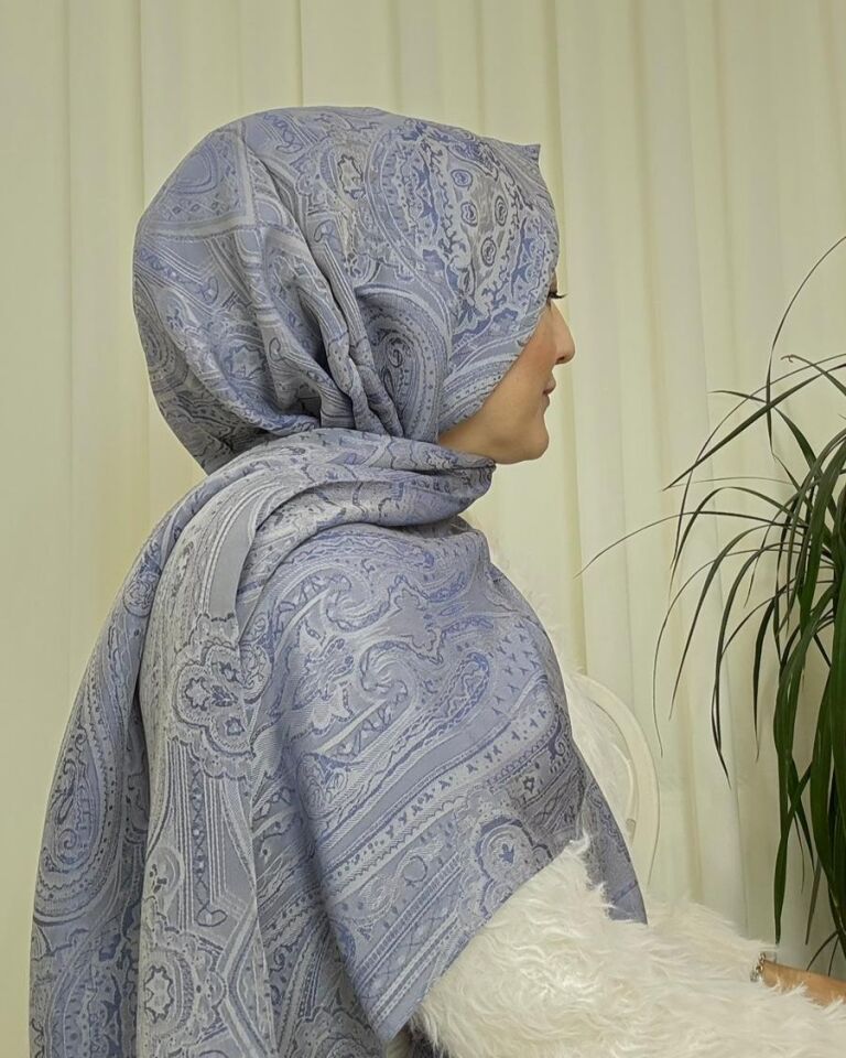 Ottoman Desen Şal - Mavi