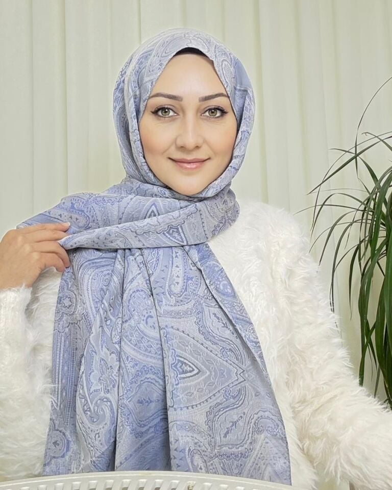 Ottoman Desen Şal - Mavi