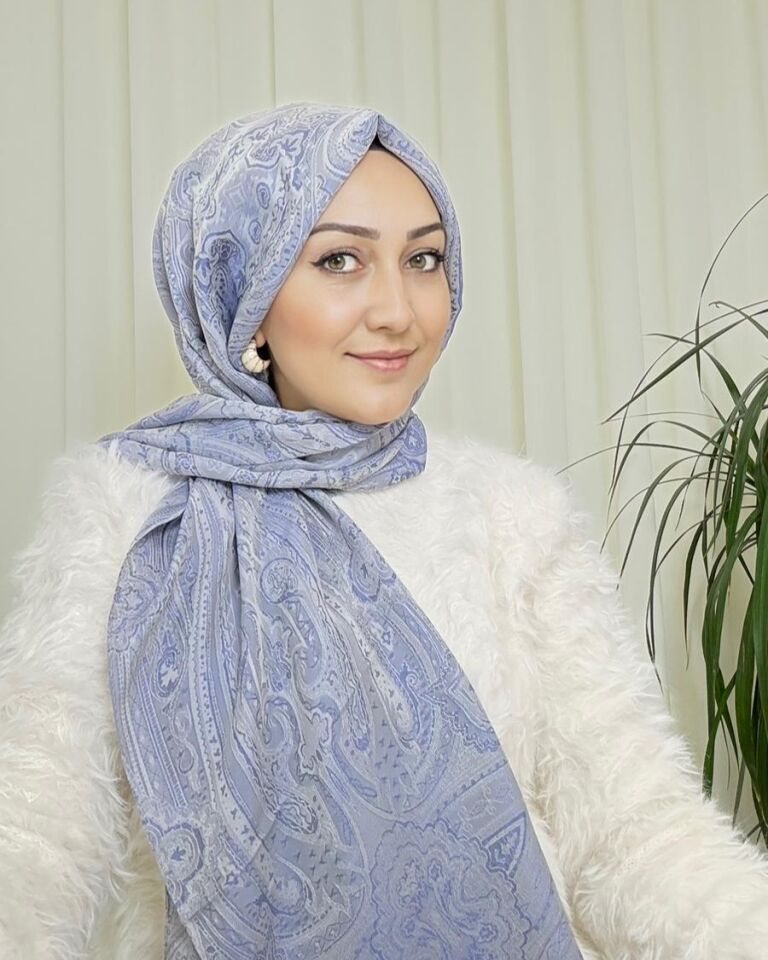 Ottoman Desen Şal - Mavi