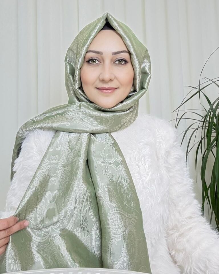 Ottoman Desen Şal - Açık Yeşil