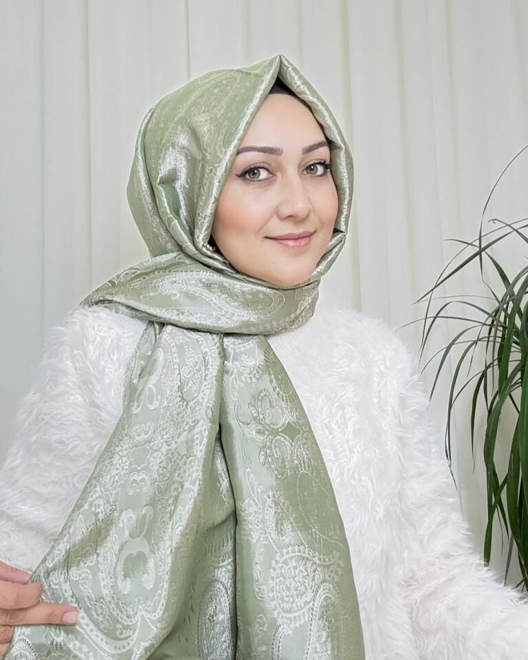 Ottoman Desen Şal - Açık Yeşil