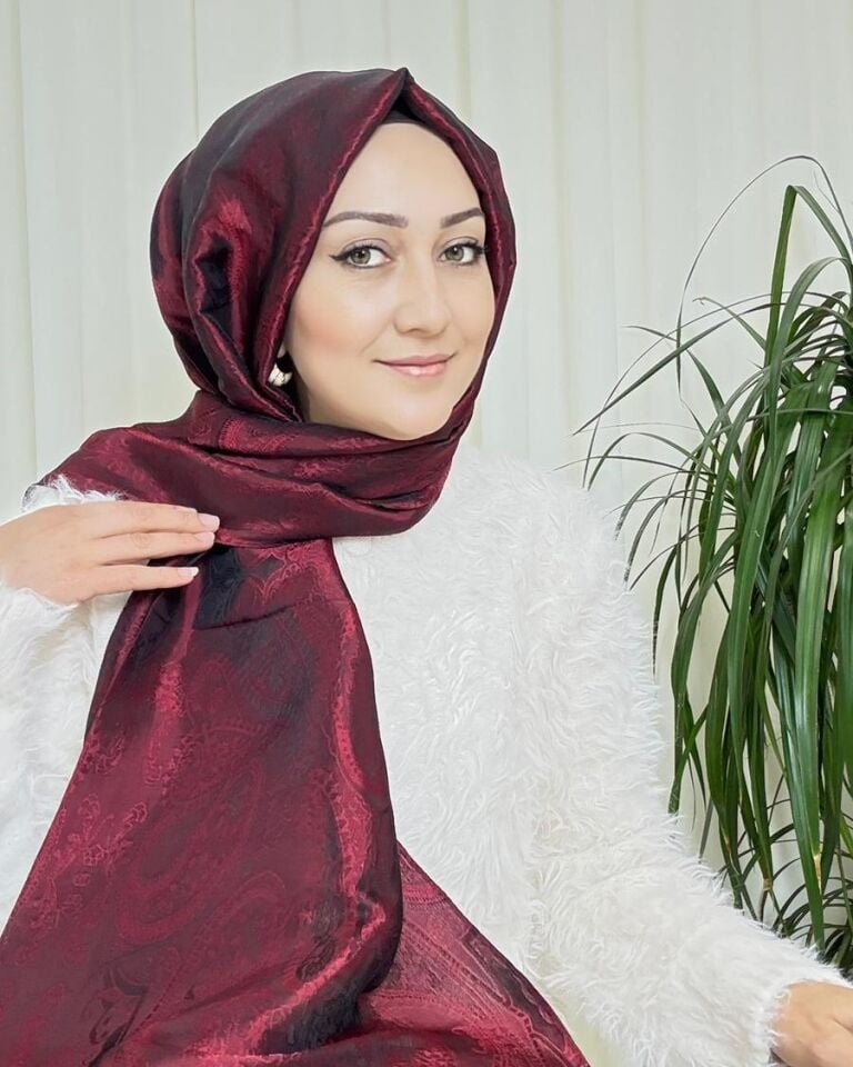 Ottoman Desen Şal - Kırmızı