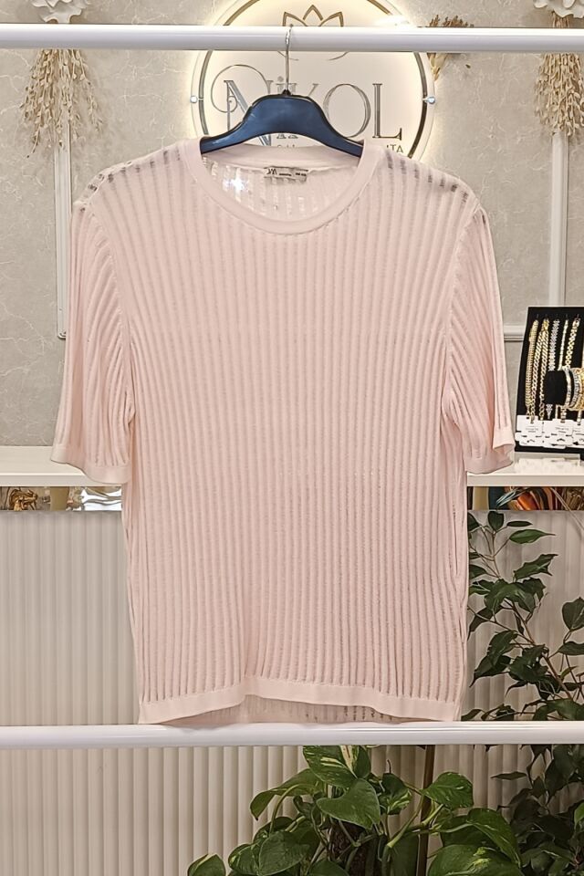 Kısa Kollu Fitilli Bluz