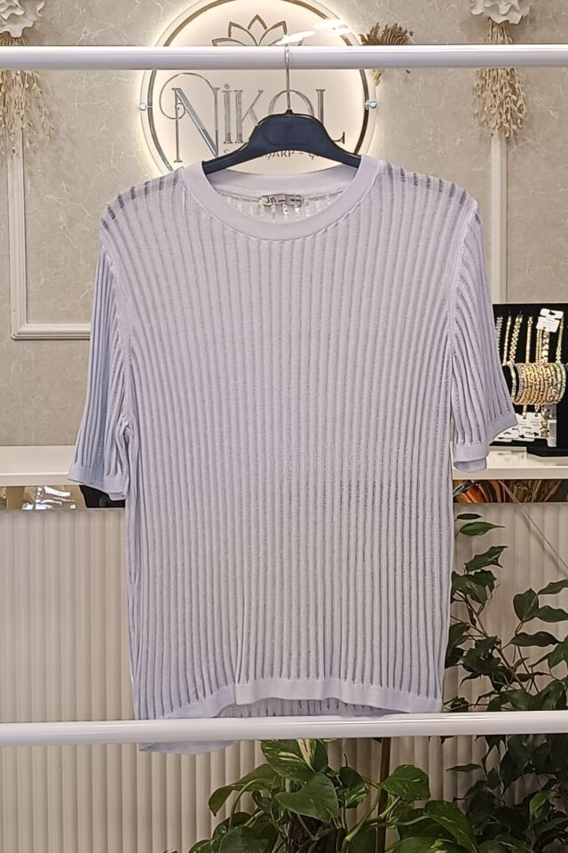 Kısa Kollu Fitilli Bluz