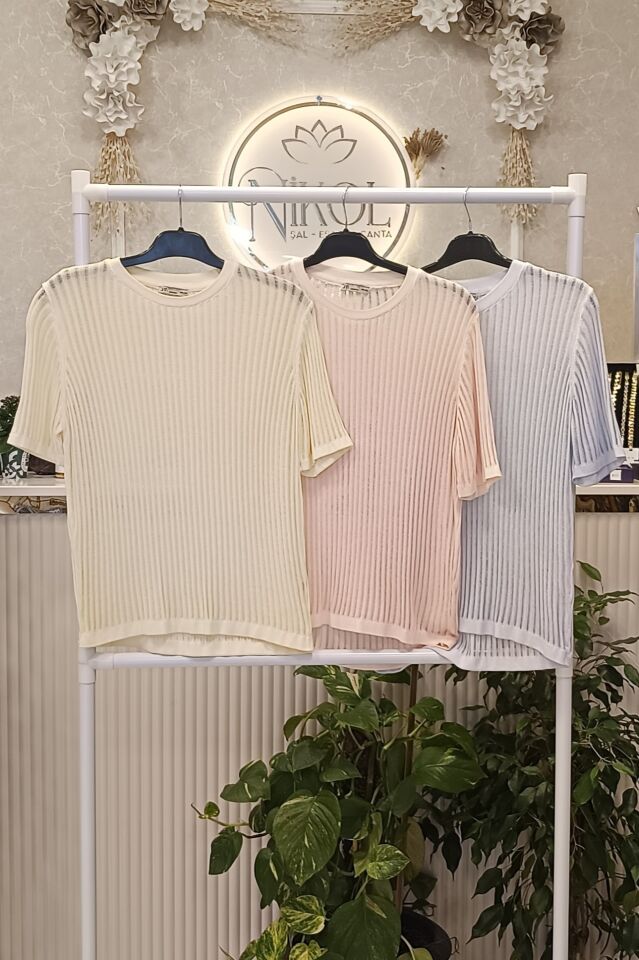 Kısa Kollu Fitilli Bluz