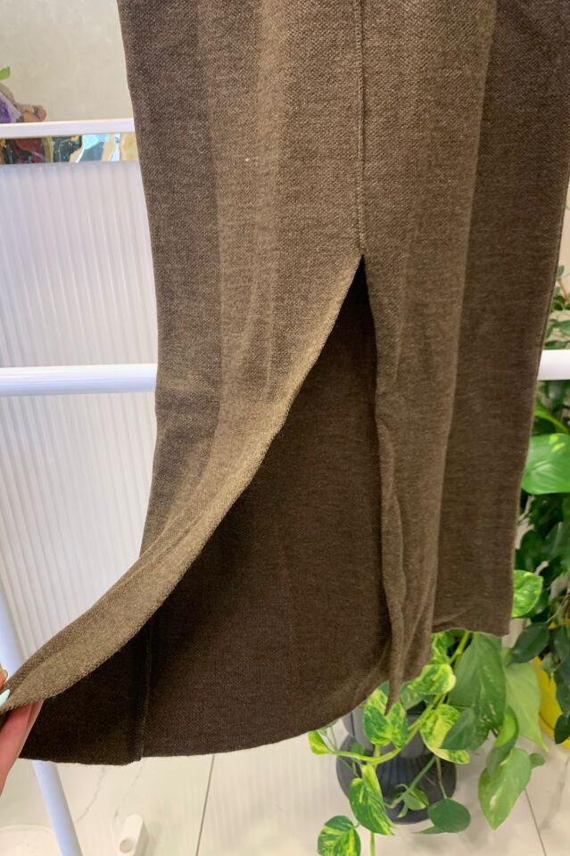 Triko Etekli Takım - Kahverengi