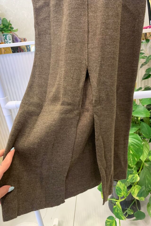 Triko Etekli Takım - Kahverengi