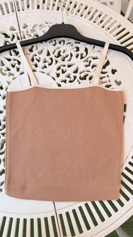 Triko Üçlü Takım - Kahve Köpüğ