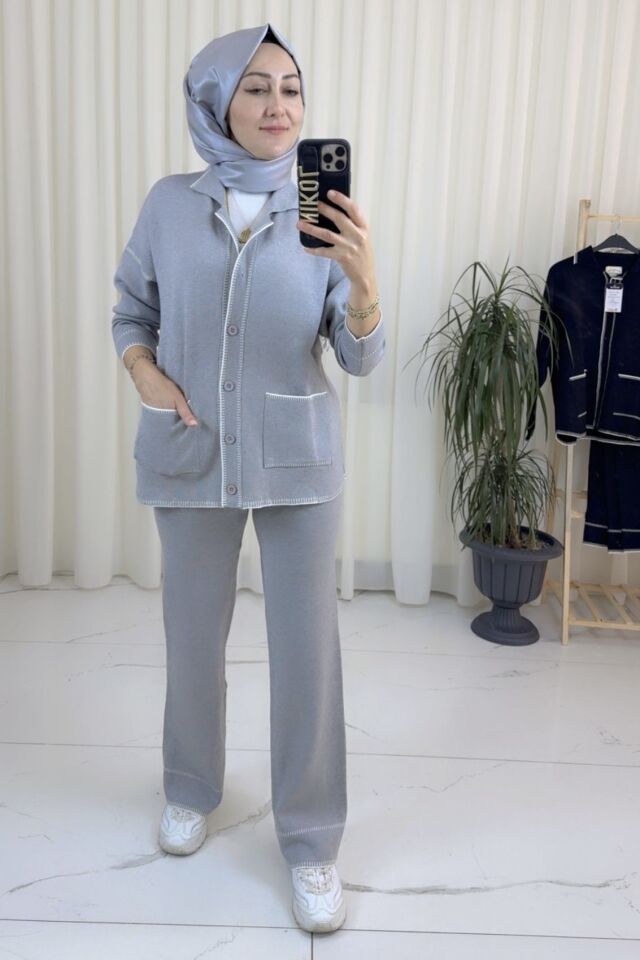 Triko İkili Takım - Gri