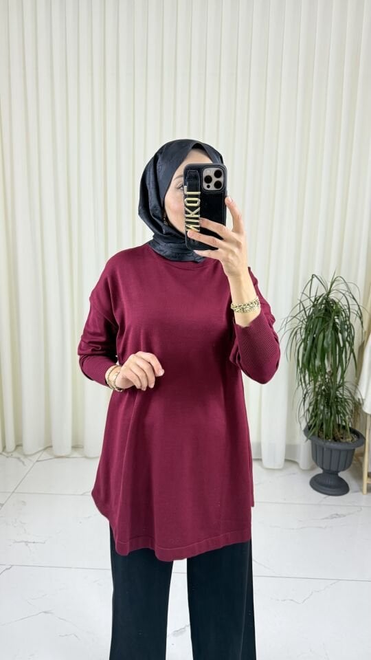 BASİC BORDO TRİKO TUNİK