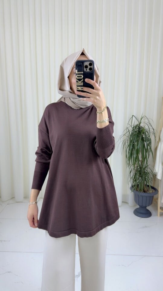 BASİC KAHVE TRİKO TUNİK