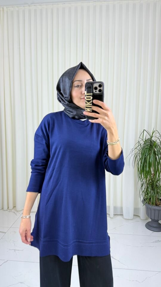 BASİC MAVİ TRİKO TUNİK