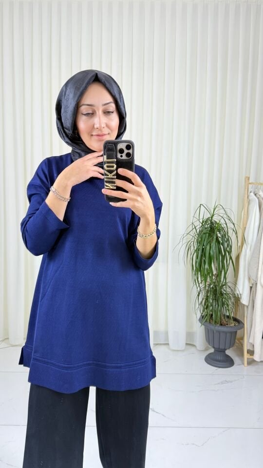 BASİC MAVİ TRİKO TUNİK