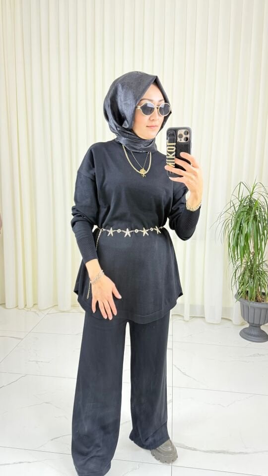 BASİC SİYAH TRİKO TUNİK