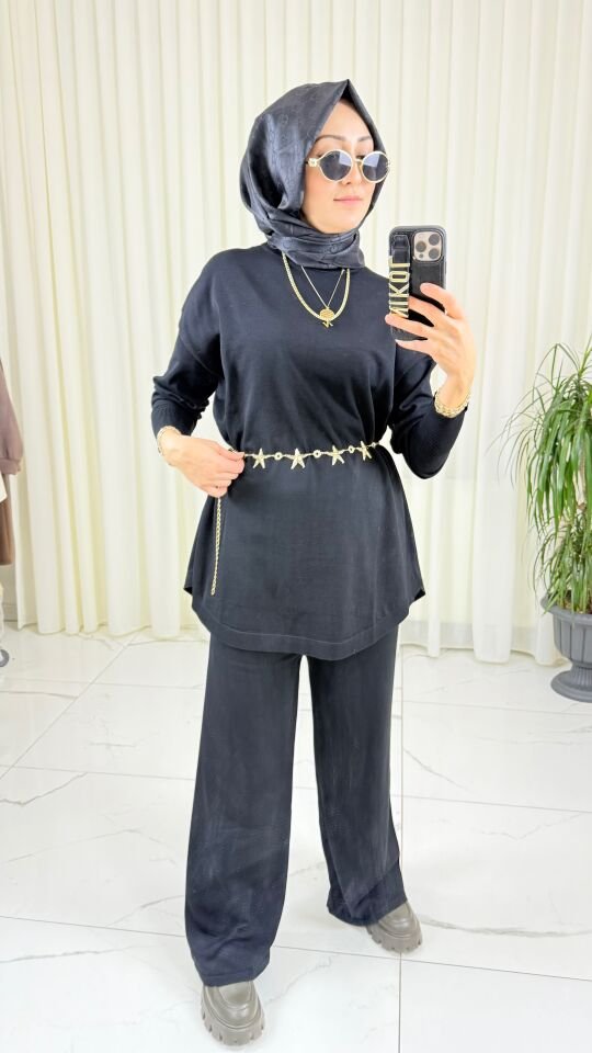 BASİC SİYAH TRİKO TUNİK