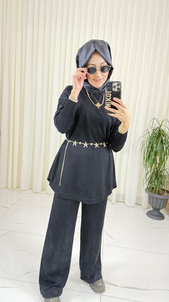 BASİC SİYAH TRİKO TUNİK