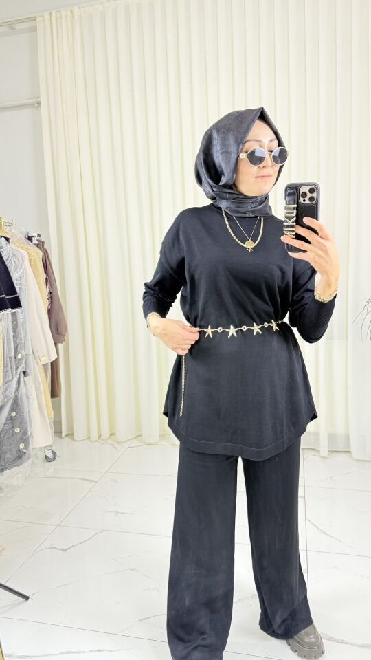 BASİC SİYAH TRİKO TUNİK