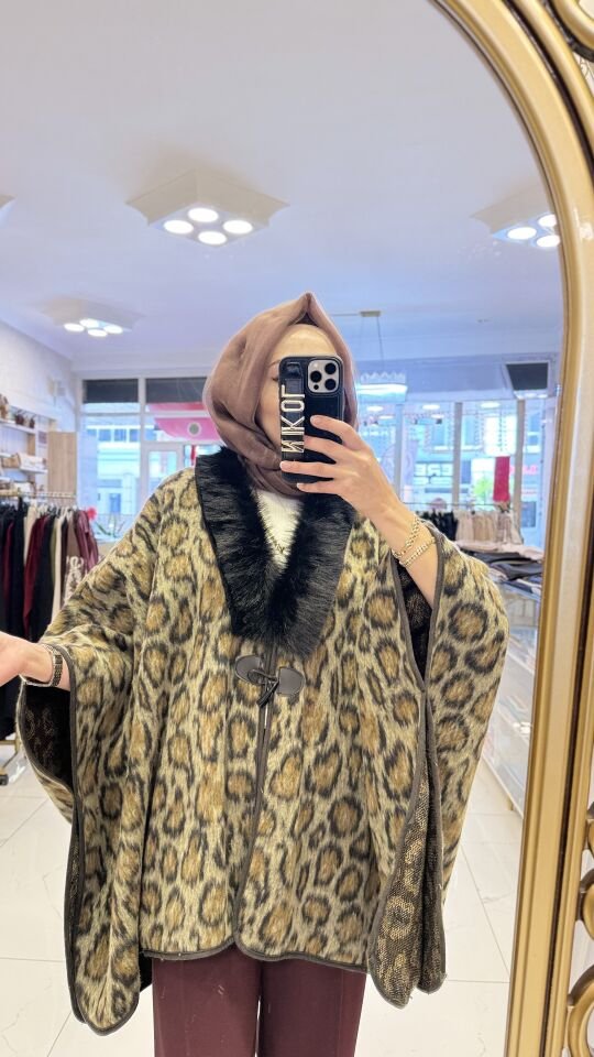 LEOPAR KÜRK YAKA PANÇO