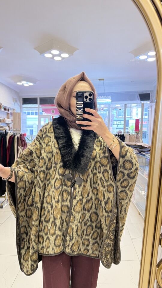 LEOPAR KÜRK YAKA PANÇO