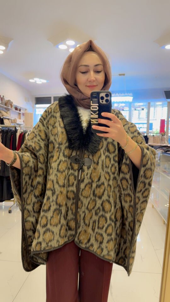 LEOPAR KÜRK YAKA PANÇO