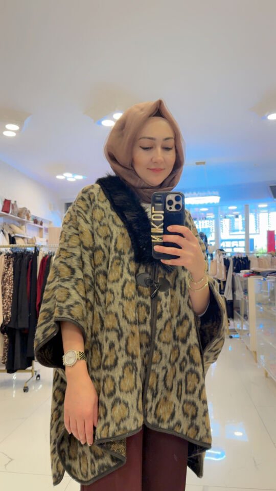 LEOPAR KÜRK YAKA PANÇO