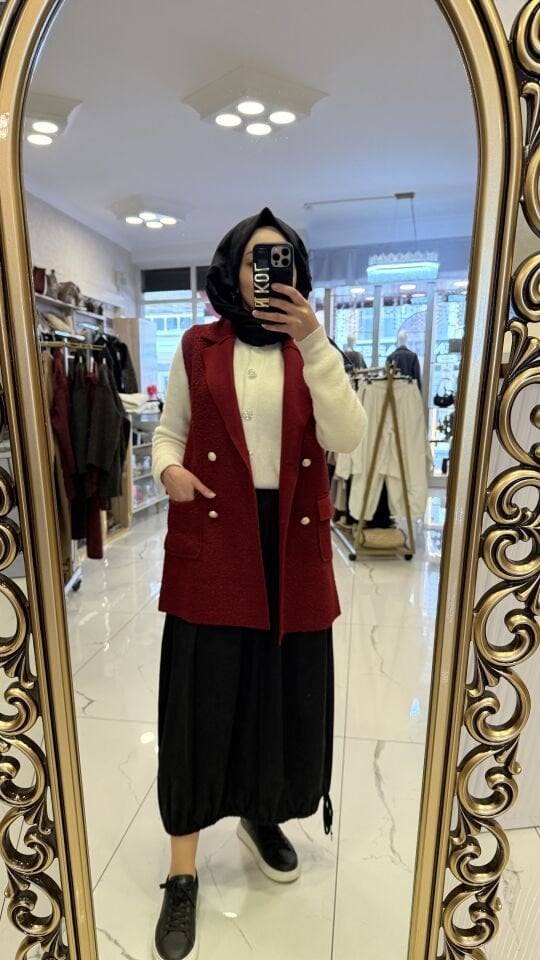 KUZU BUKLET BORDO YELEK