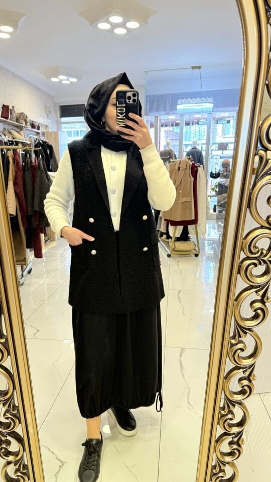 KUZU BUKLET SİYAH YELEK