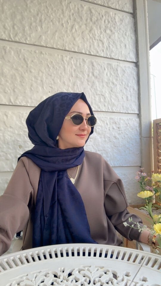 LACİVERT KAŞMİR İPEK ŞAL